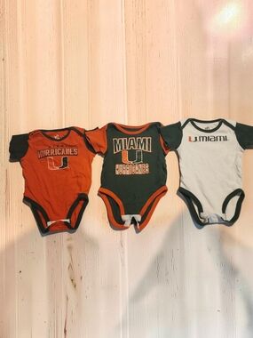 Miami Hurricanes & Marlins Baby Bodysuit Lot 12M